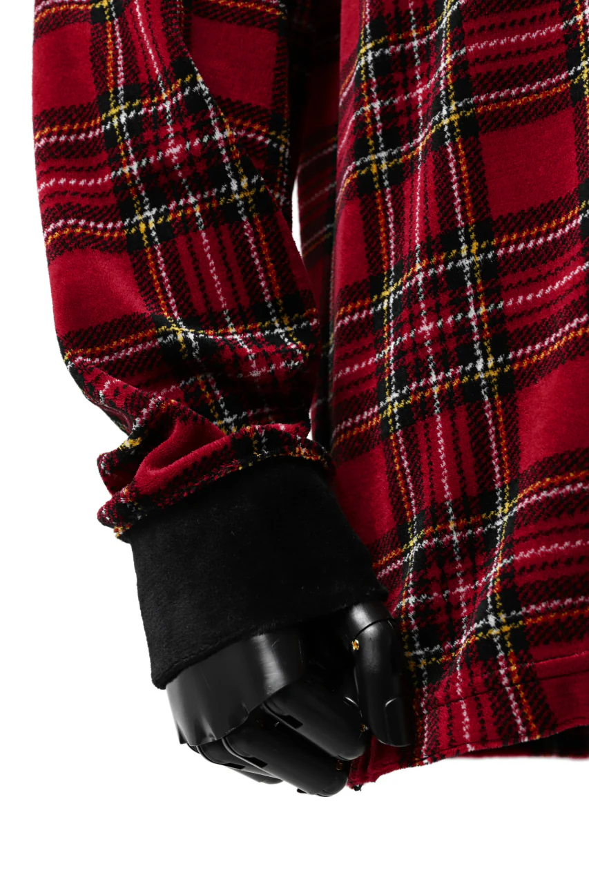 mastermind JAPAN TARTAN CHECK LS TOPS / JACQUARD VELOUR (RED) - Image 19