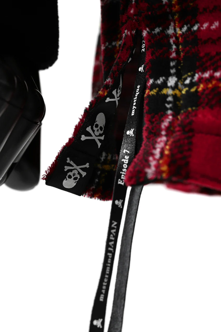 mastermind JAPAN TARTAN CHECK LS TOPS / JACQUARD VELOUR (RED) - Image 22