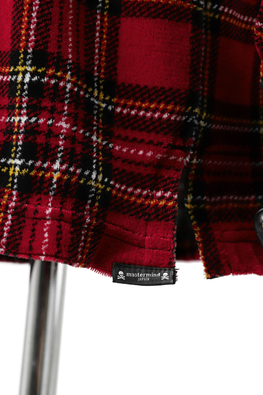 mastermind JAPAN TARTAN CHECK LS TOPS / JACQUARD VELOUR (RED) - Image 23