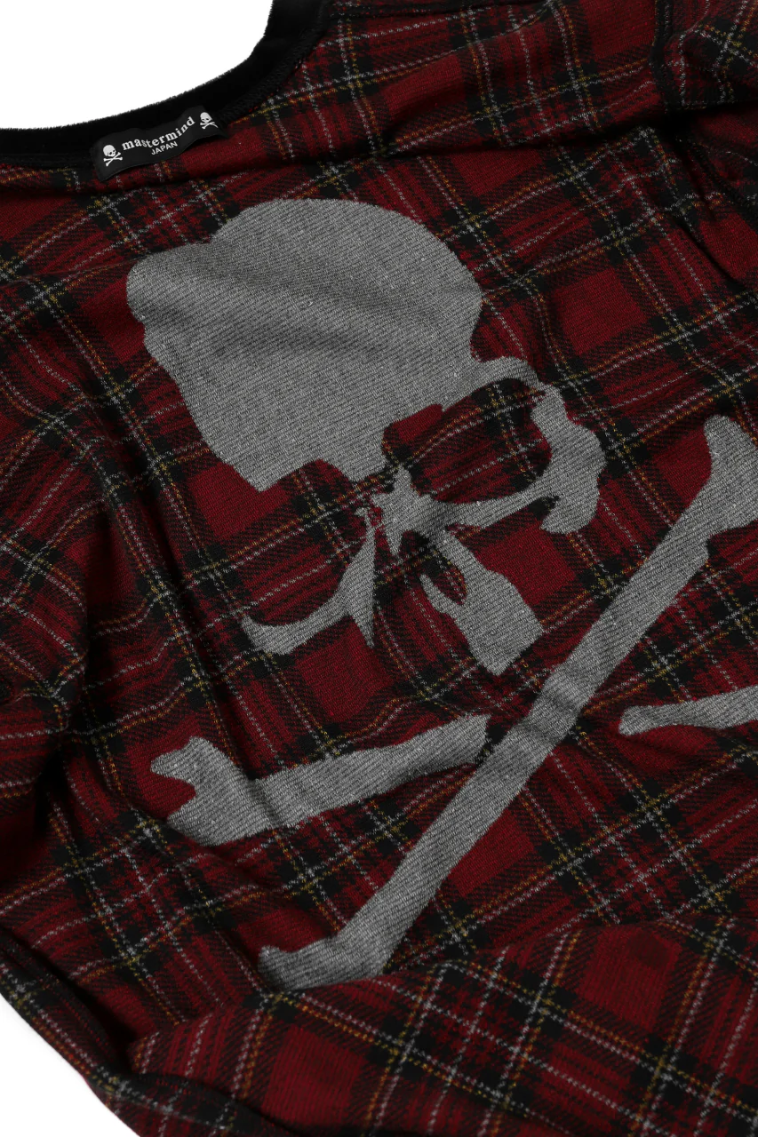 mastermind JAPAN TARTAN CHECK LS TOPS / JACQUARD VELOUR (RED) - Image 25