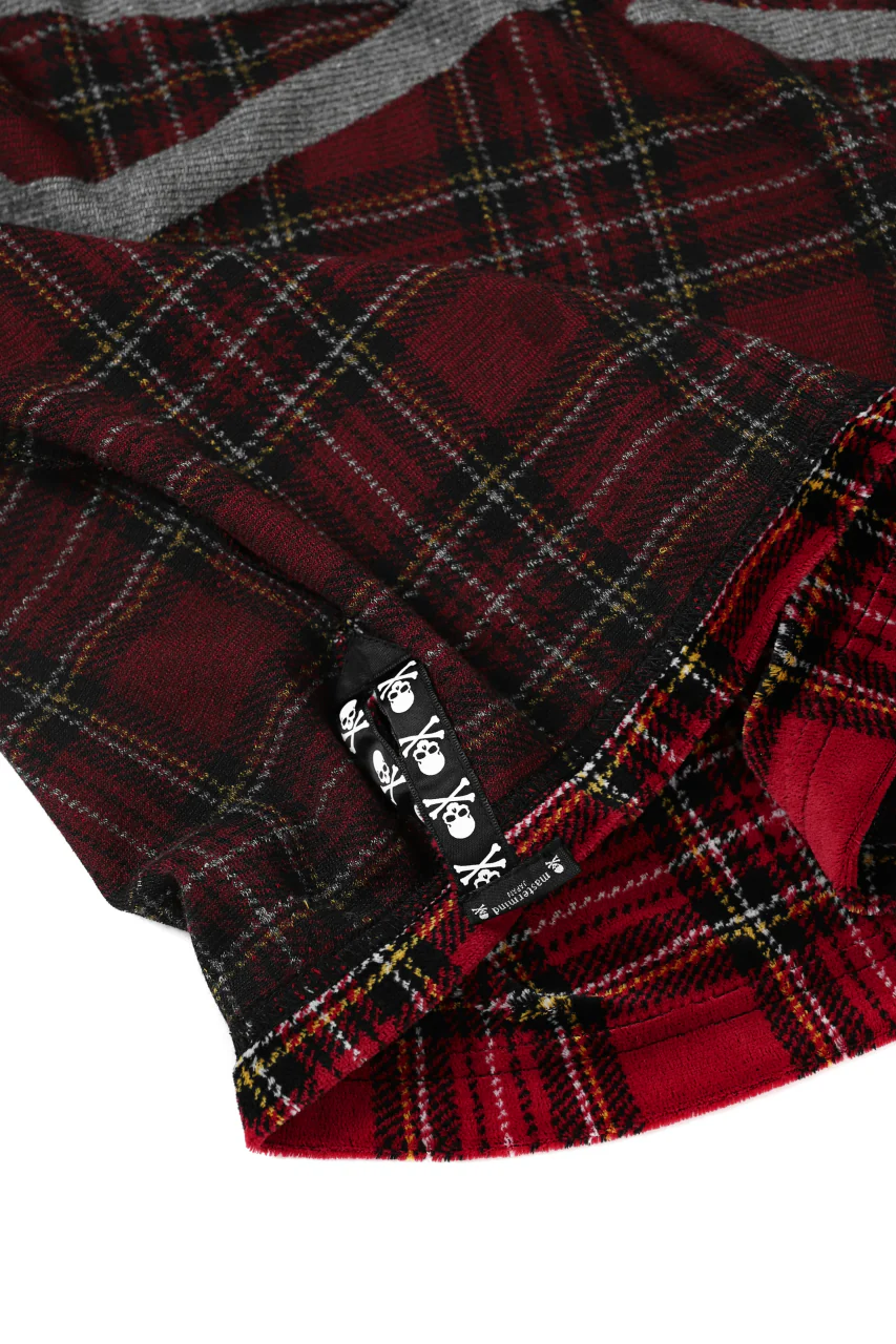 mastermind JAPAN TARTAN CHECK LS TOPS / JACQUARD VELOUR (RED) - Image 26