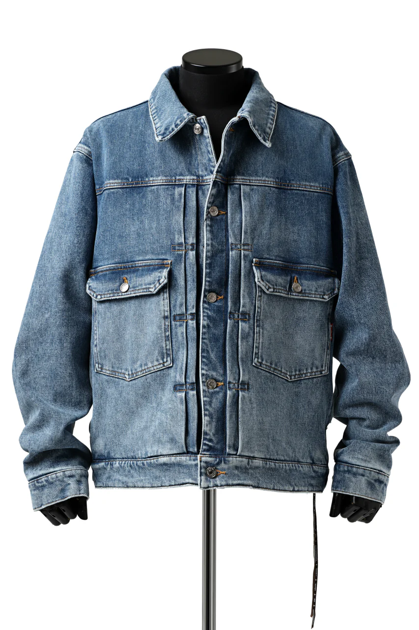 mastermind JAPAN TRUCKER JACKET / 2WAY STRETCH DENIM (INDIGO) - Image 11