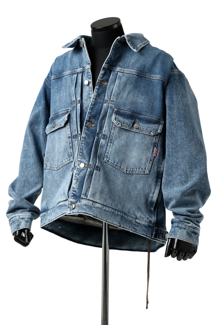 mastermind JAPAN TRUCKER JACKET / 2WAY STRETCH DENIM (INDIGO) - Image 17
