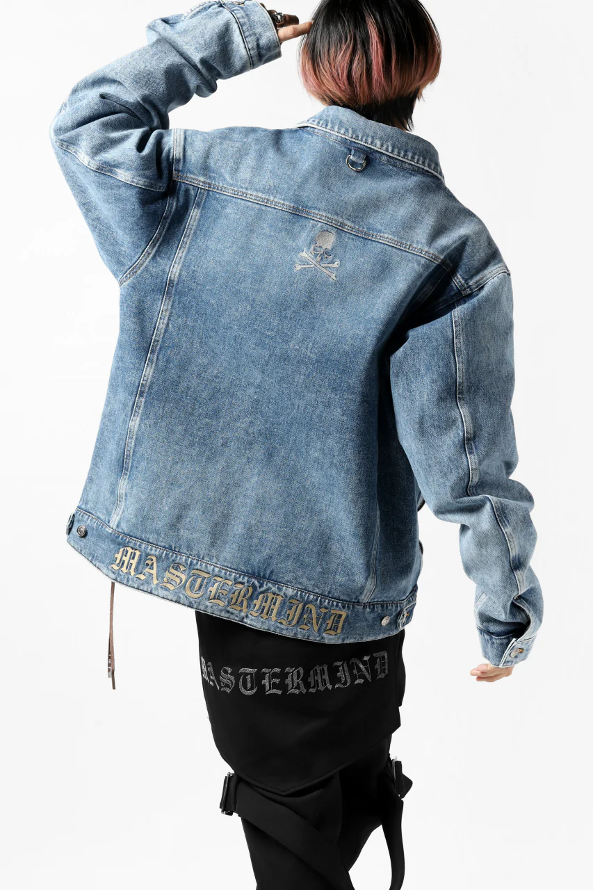 mastermind JAPAN TRUCKER JACKET / 2WAY STRETCH DENIM (INDIGO) - Image 3