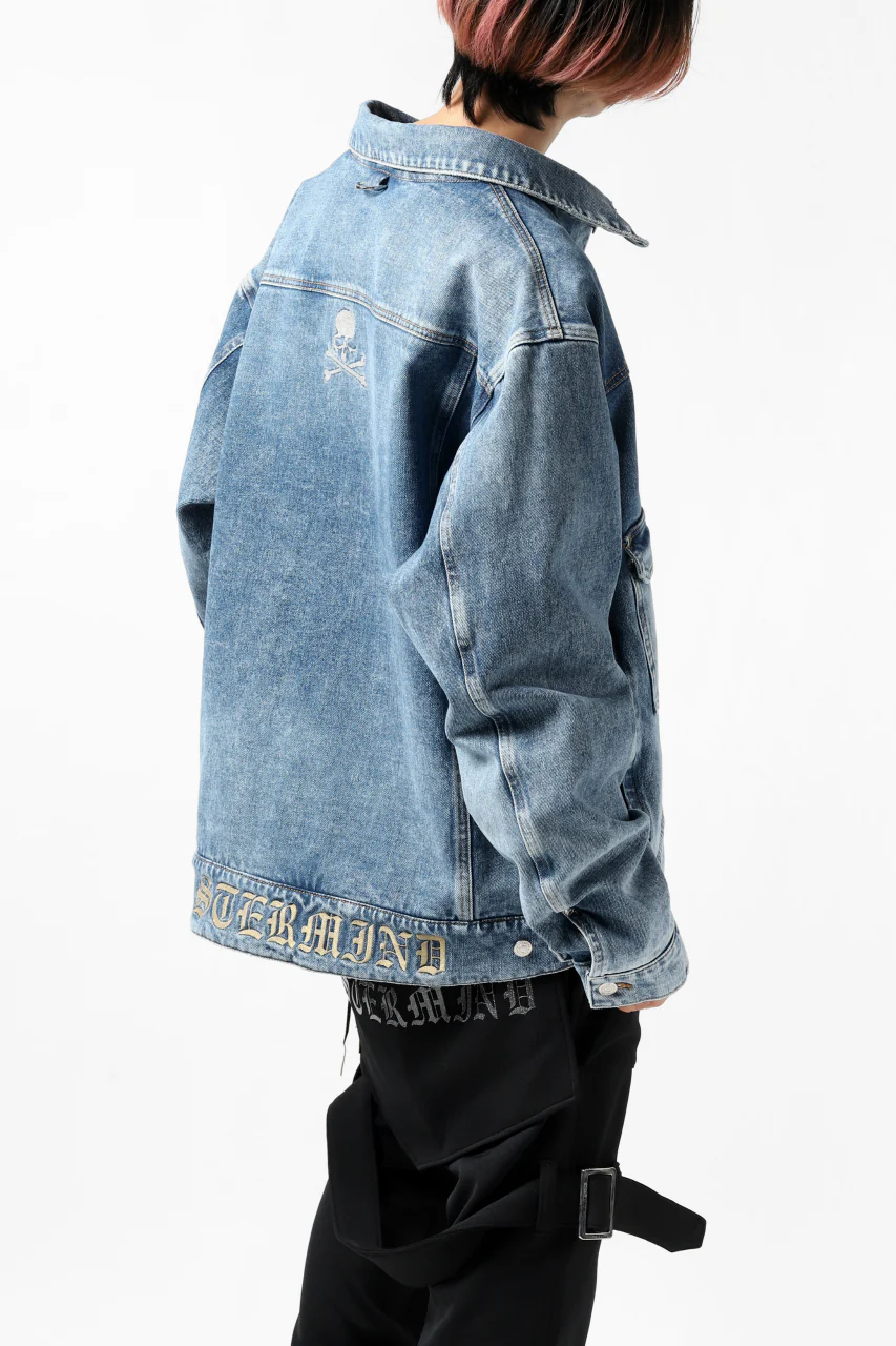 mastermind JAPAN TRUCKER JACKET / 2WAY STRETCH DENIM (INDIGO) - Image 4