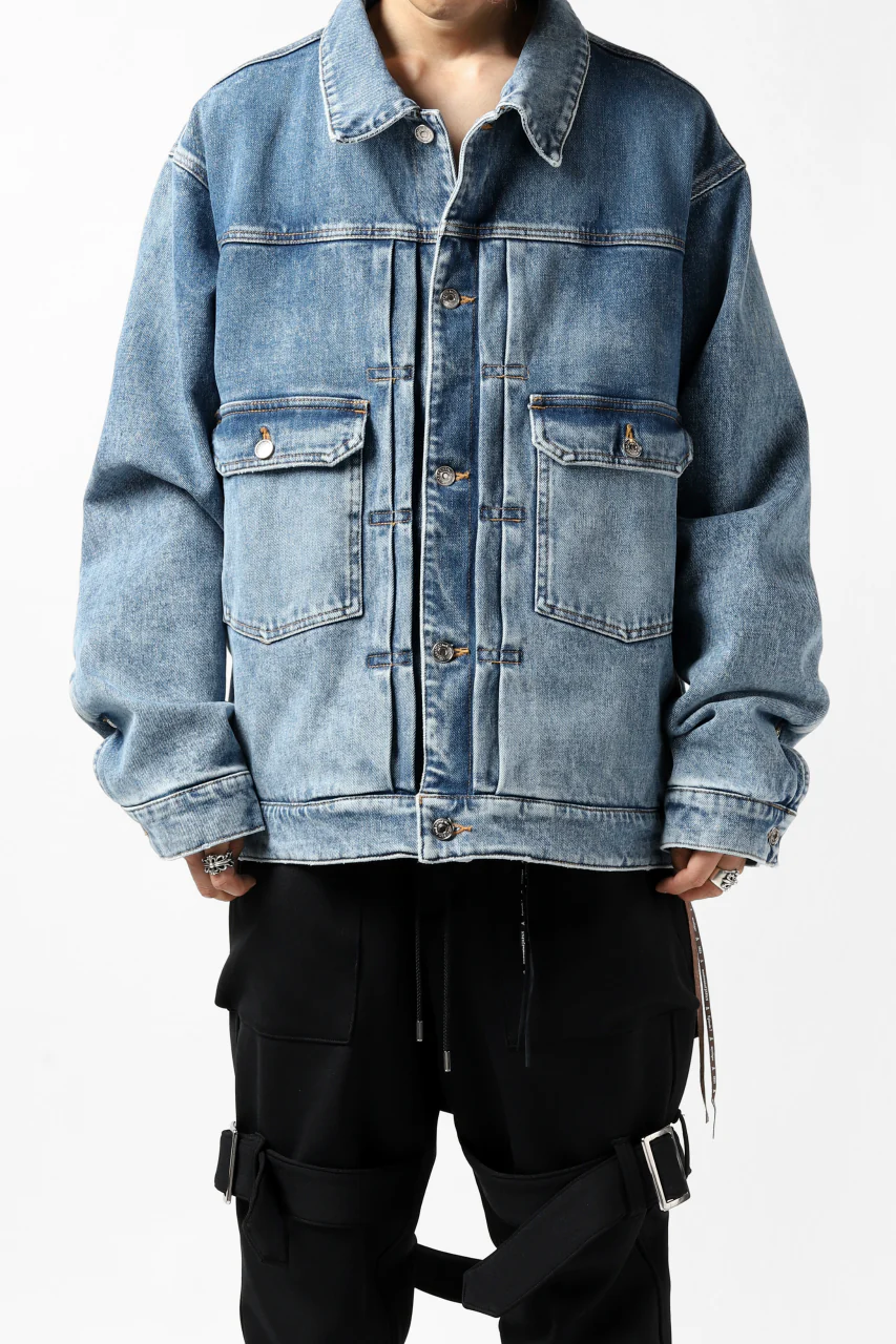 mastermind JAPAN TRUCKER JACKET / 2WAY STRETCH DENIM (INDIGO) - Image 5