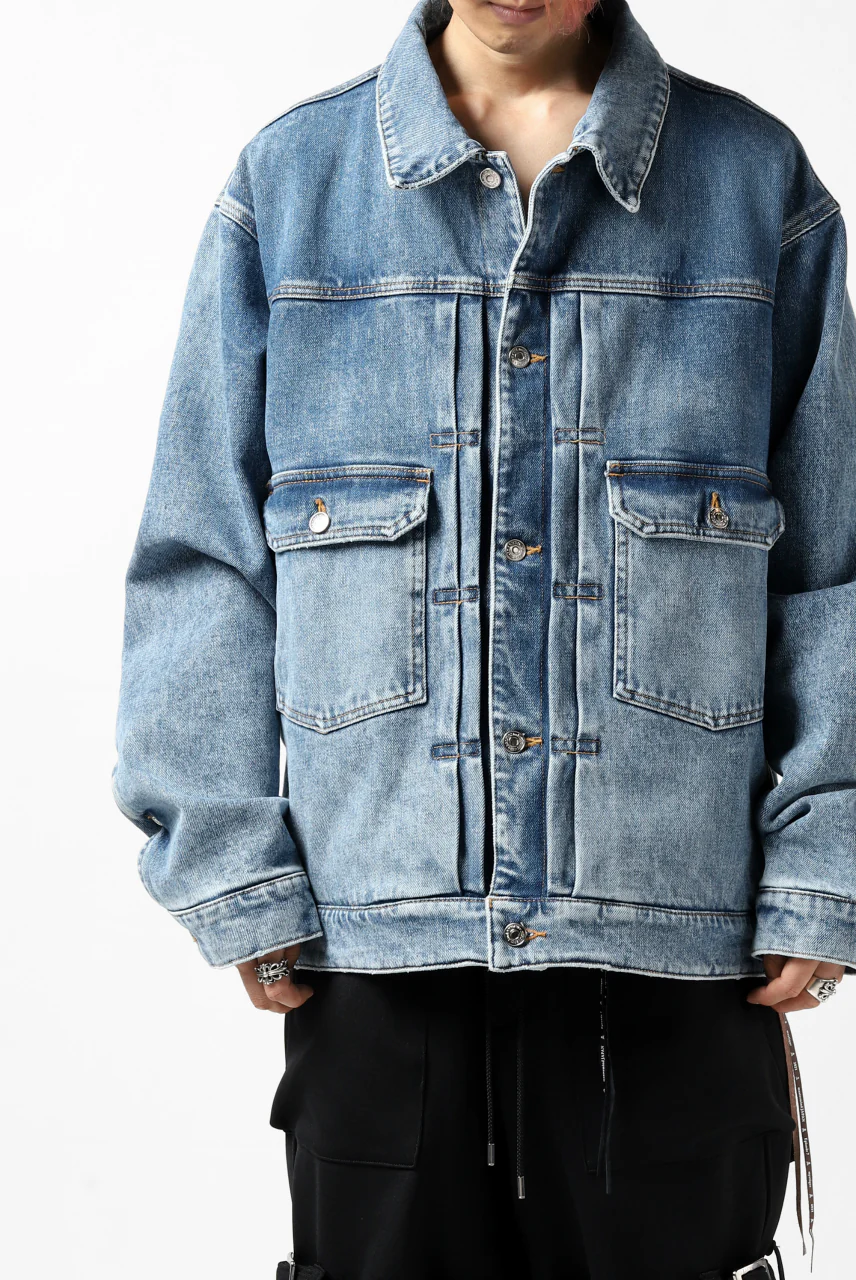 mastermind JAPAN TRUCKER JACKET / 2WAY STRETCH DENIM (INDIGO) - Image 8