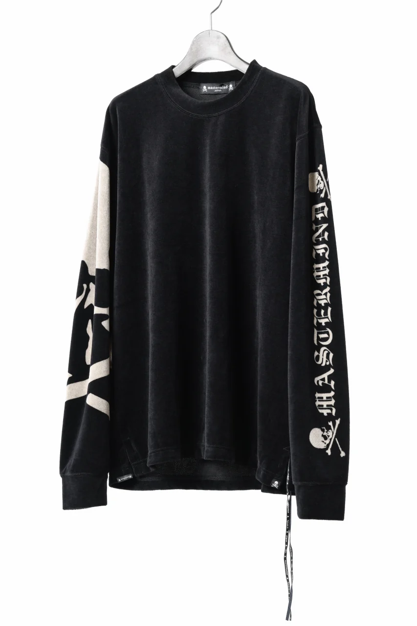 mastermind JAPAN VELOUR LS TEE / REGULAR FIT (BLACK) - Image 2