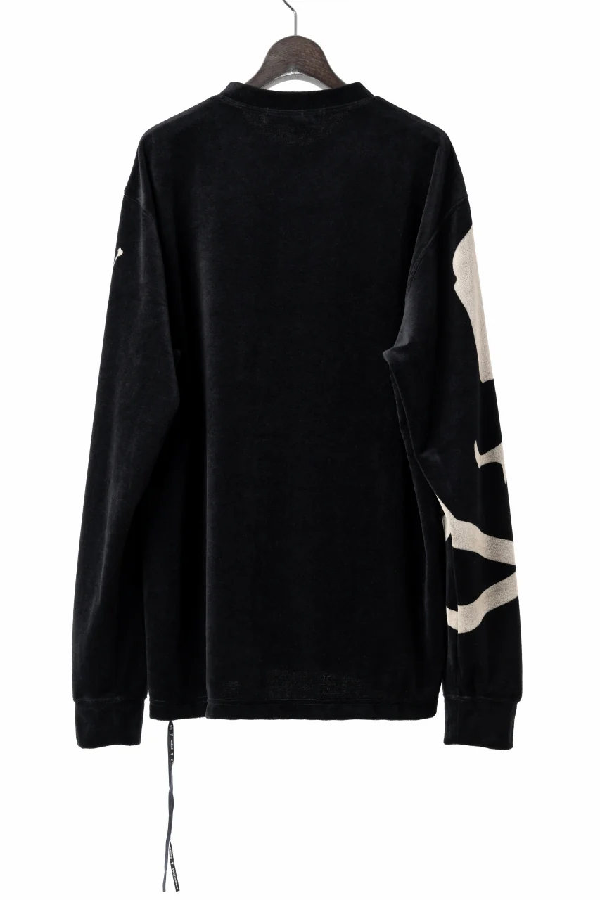 mastermind JAPAN VELOUR LS TEE / REGULAR FIT (BLACK) - Image 3