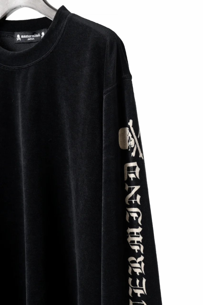 mastermind JAPAN VELOUR LS TEE / REGULAR FIT (BLACK) - Image 4