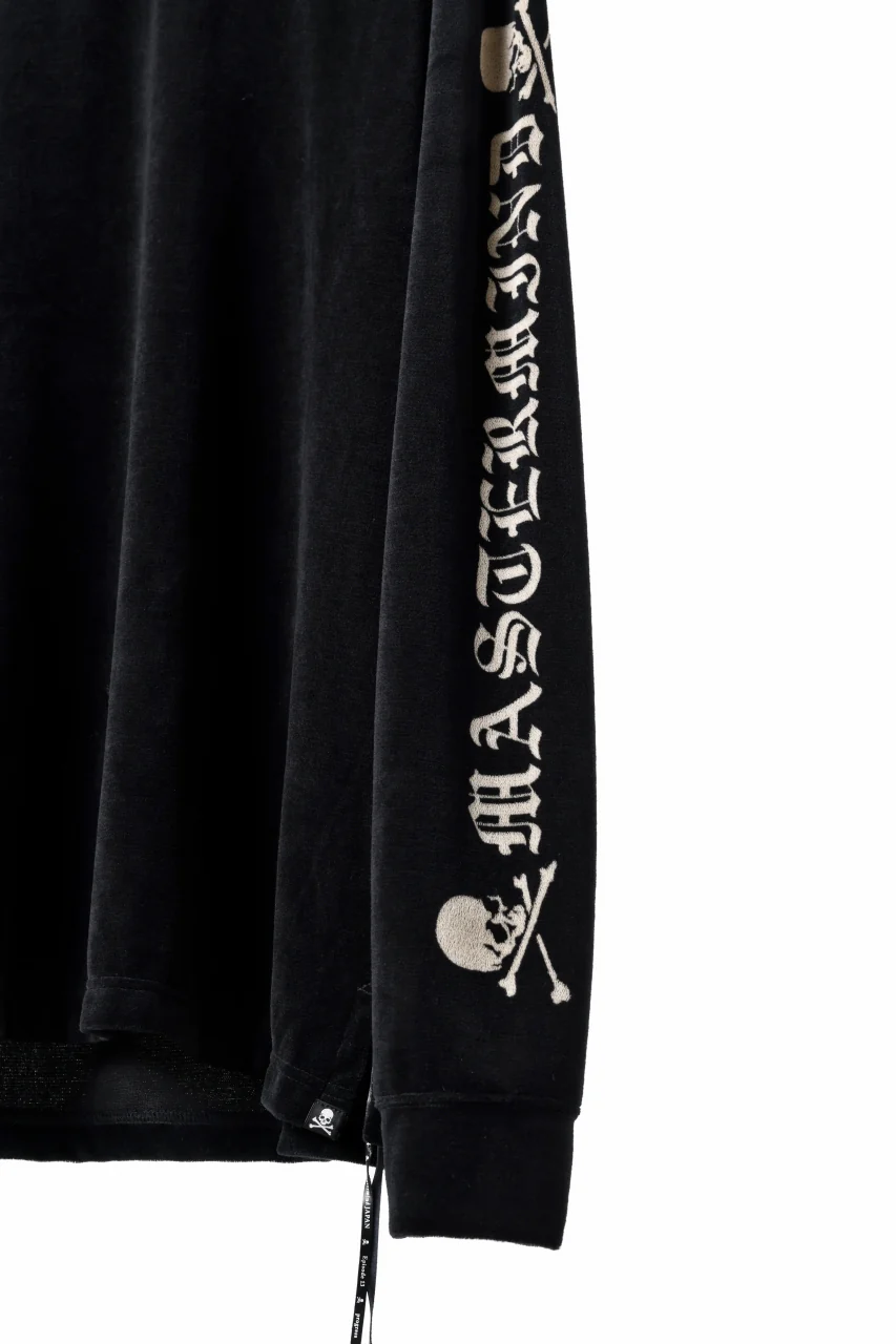 mastermind JAPAN VELOUR LS TEE / REGULAR FIT (BLACK) - Image 5