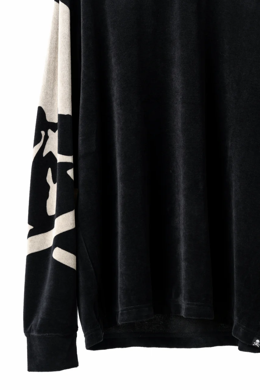 mastermind JAPAN VELOUR LS TEE / REGULAR FIT (BLACK) - Image 9