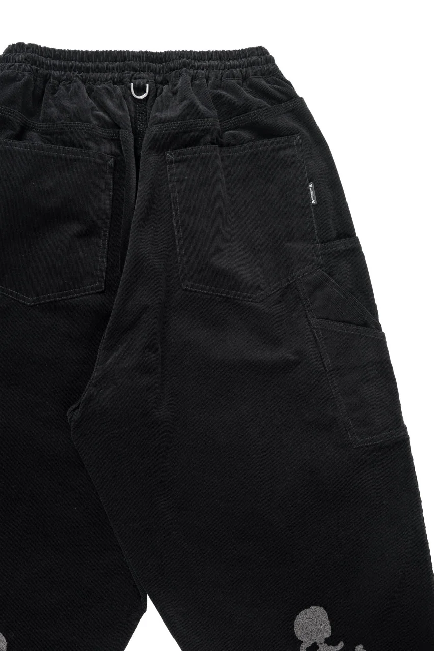 mastermind JAPAN WIDE CORDUROY PAINTER PANTS (BLACK) - Image 14