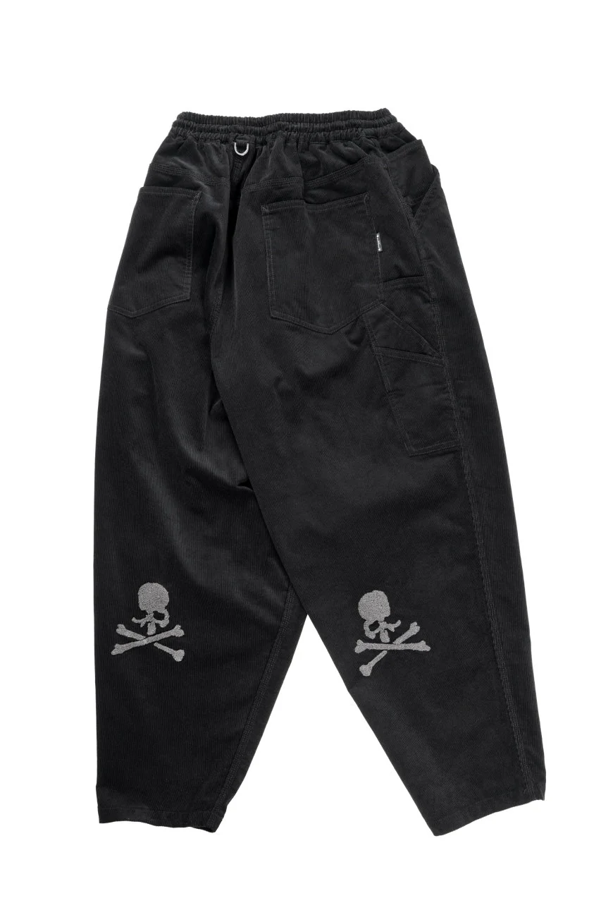 mastermind JAPAN WIDE CORDUROY PAINTER PANTS (BLACK) - Image 3