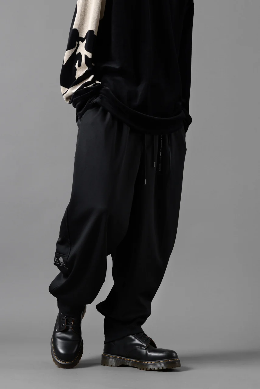 mastermind JAPAN WIDE FIT TROUSERS / HIGH END STRETCH JERSEY (BLACK) - Image 21