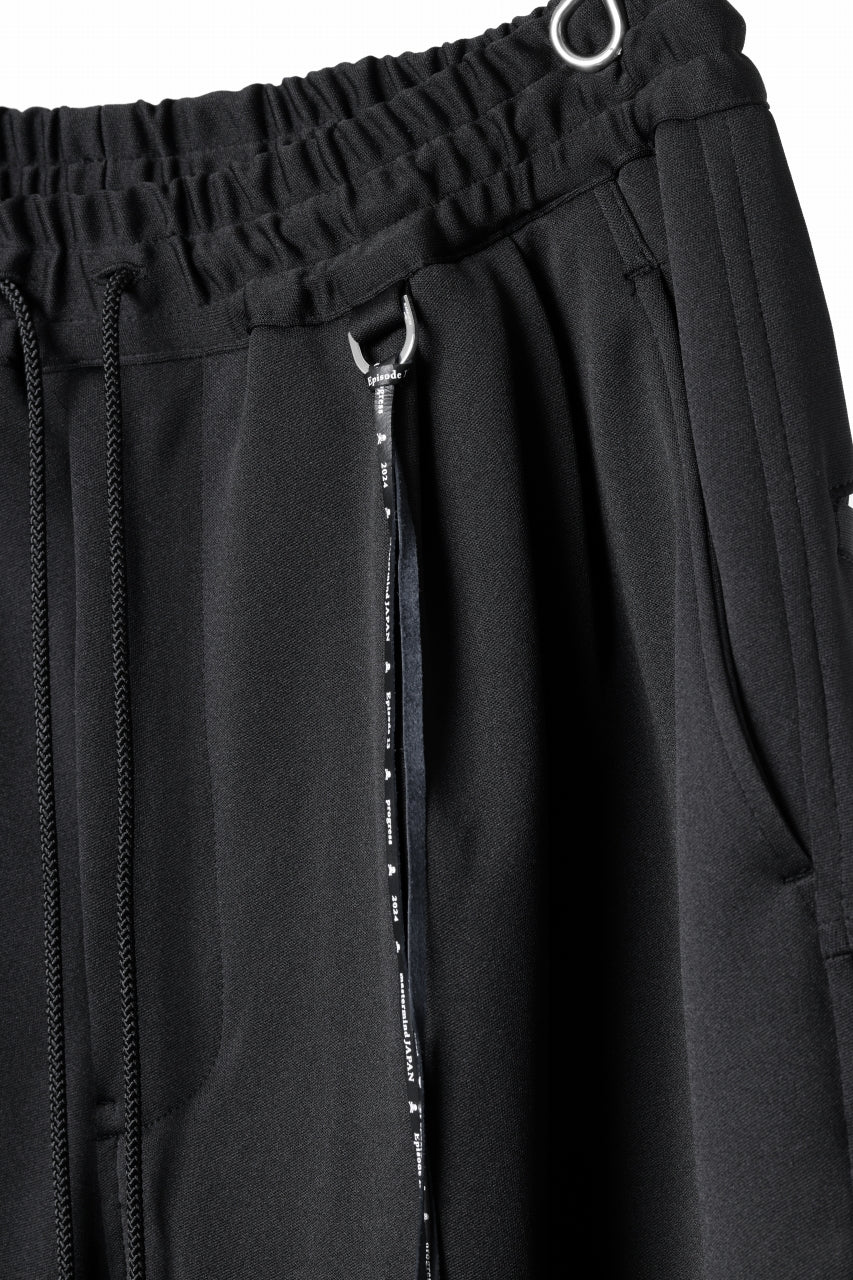 mastermind JAPAN WIDE FIT TROUSERS / HIGH END STRETCH JERSEY (BLACK) - Image 4