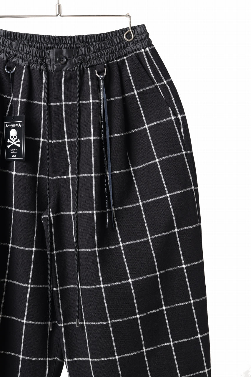 mastermind JAPAN WIDE TAPERED PLAID TROUSERS (BLACK x WHITE) - Image 10