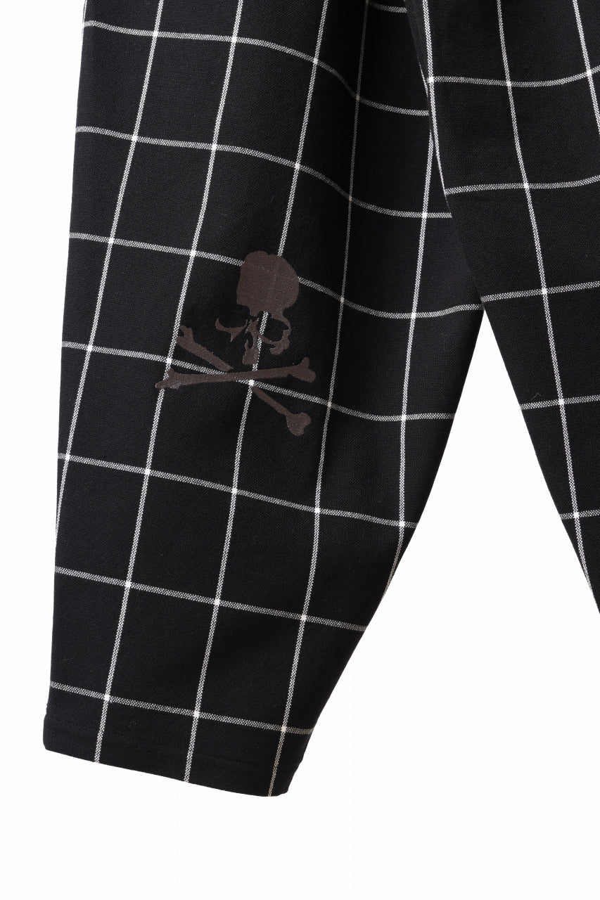 mastermind JAPAN WIDE TAPERED PLAID TROUSERS (BLACK x WHITE) - Image 16