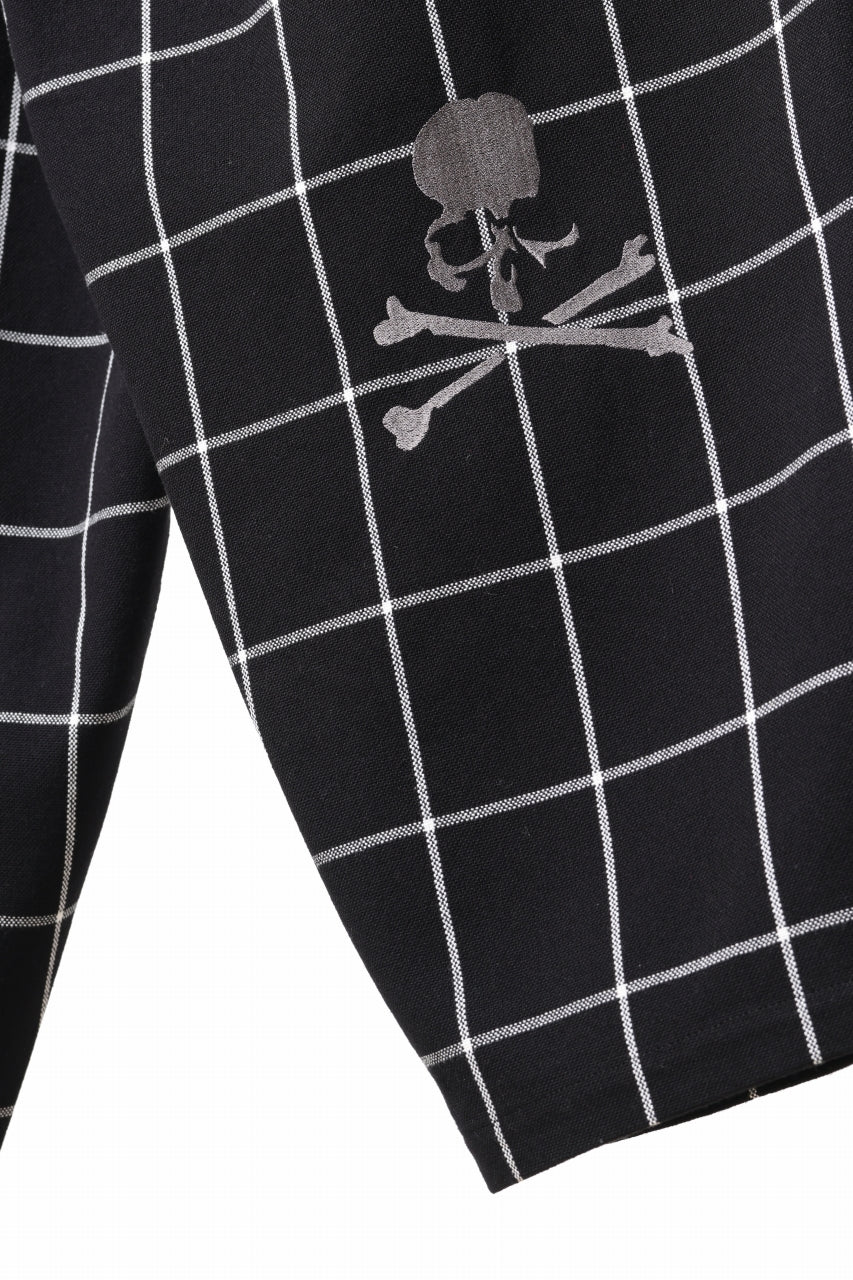 mastermind JAPAN WIDE TAPERED PLAID TROUSERS (BLACK x WHITE) - Image 17