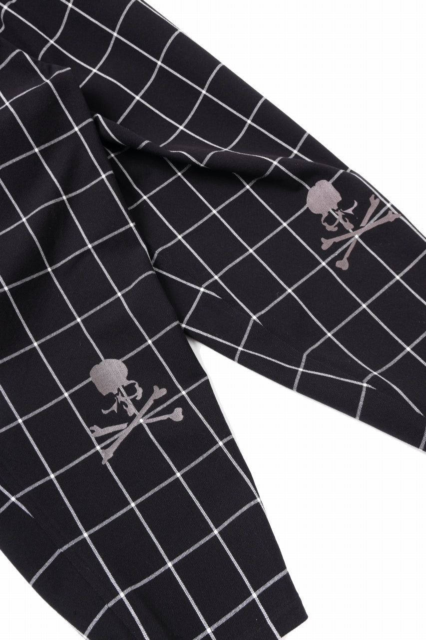 mastermind JAPAN WIDE TAPERED PLAID TROUSERS (BLACK x WHITE) - Image 5