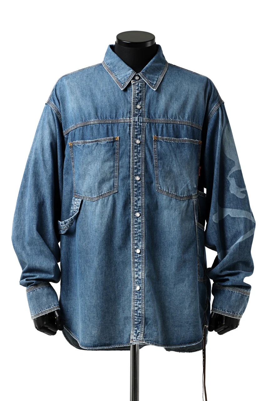 mastermind JAPAN WORK SHIRT / LIGHT OZ DENIM (INDIGO) - Image 10