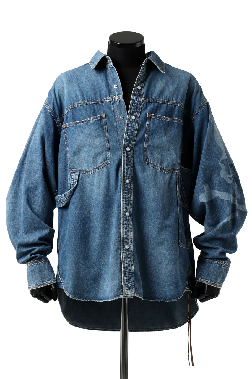 mastermind JAPAN WORK SHIRT / LIGHT OZ DENIM (INDIGO) - Image 15