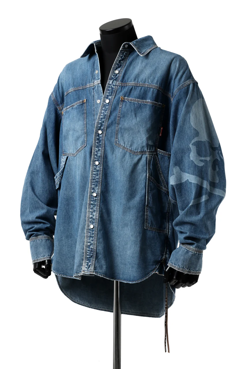 mastermind JAPAN WORK SHIRT / LIGHT OZ DENIM (INDIGO) - Image 16