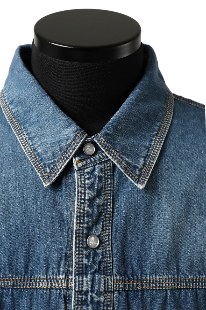 mastermind JAPAN WORK SHIRT / LIGHT OZ DENIM (INDIGO) - Image 23
