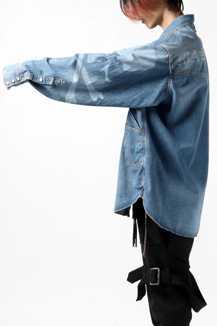 mastermind JAPAN WORK SHIRT / LIGHT OZ DENIM (INDIGO) - Image 4