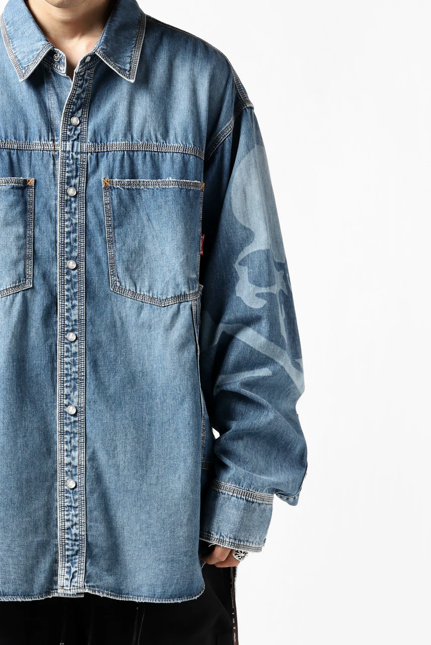mastermind JAPAN WORK SHIRT / LIGHT OZ DENIM (INDIGO) - Image 7