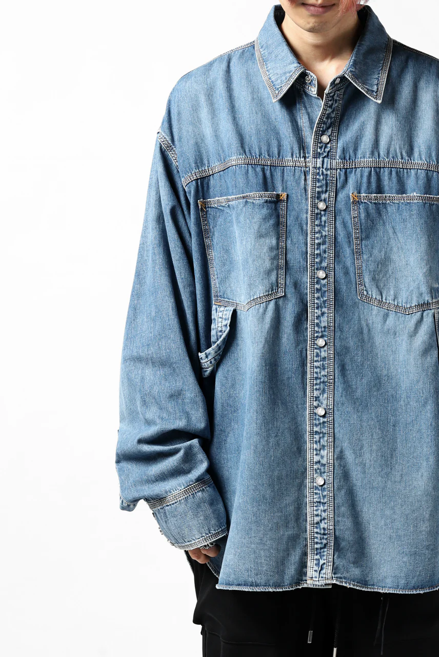mastermind JAPAN WORK SHIRT / LIGHT OZ DENIM (INDIGO) - Image 9