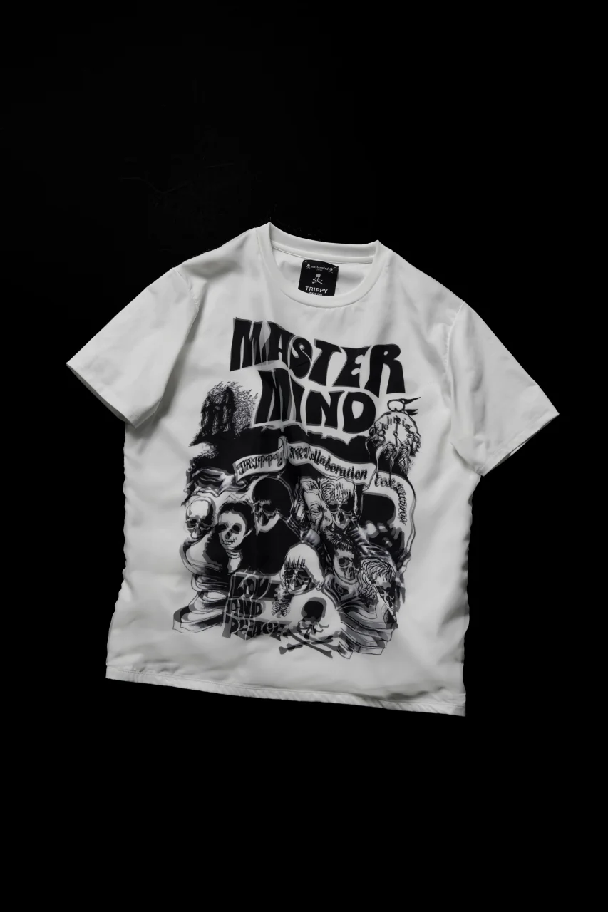 mastermind JAPAN x TRIPPY MIKIO ART S/S TEE ROCK STARS (WHITE)