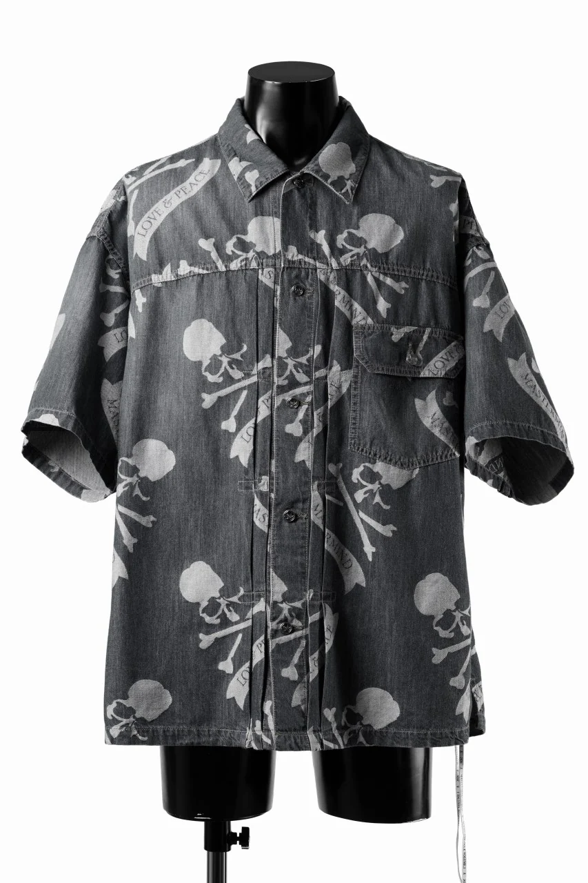 MASTERMIND WORLD ALOHA SS DENIM SHIRT (BLACK)