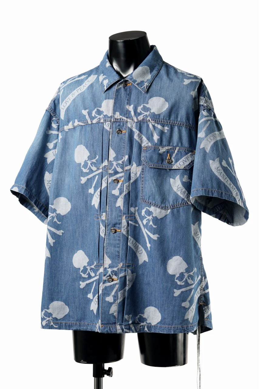 MASTERMIND WORLD ALOHA SS DENIM SHIRT (INDIGO) - Image 4