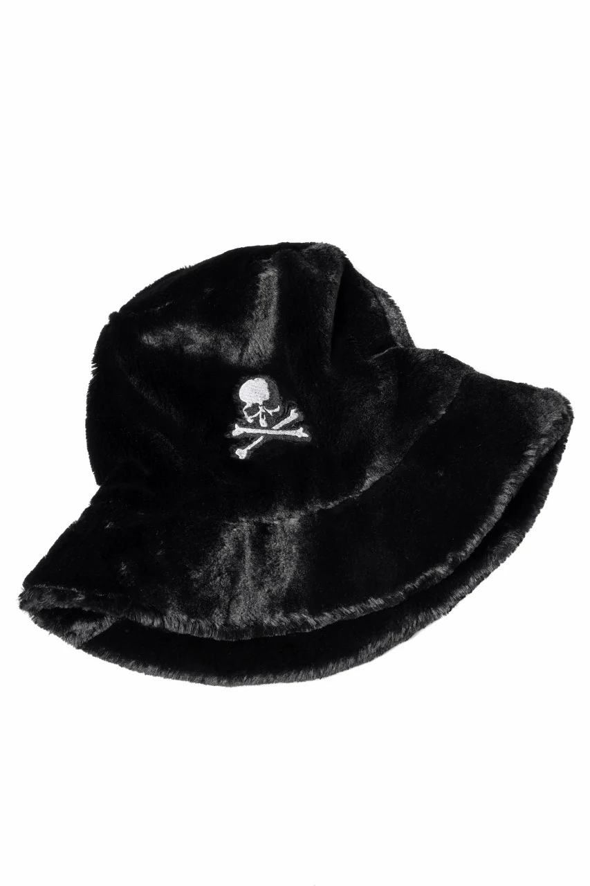 mastermind WORLD BUCKET HAT / FAUX FIR (BLACK) - Image 6