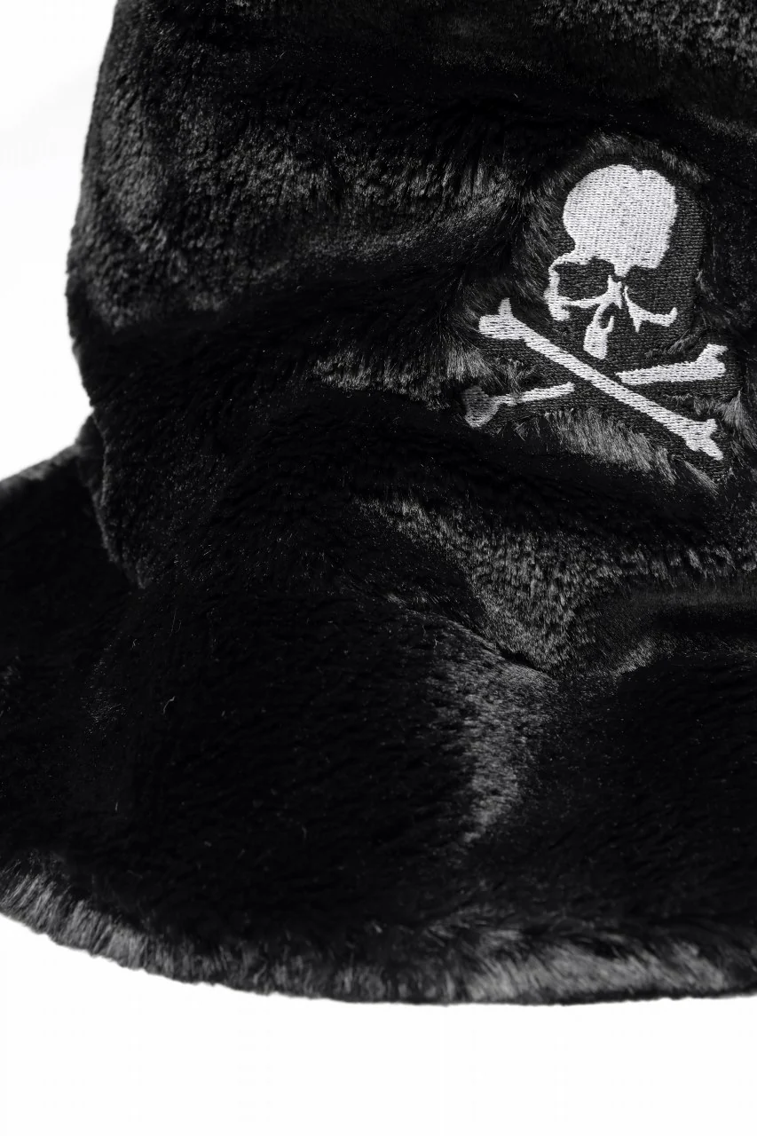 mastermind WORLD BUCKET HAT / FAUX FIR (BLACK) - Image 8