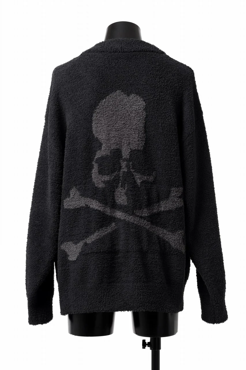 mastermind WORLD CARDIGAN / SOFTY BOA FLEECE (BLACK x CHARCOAL)