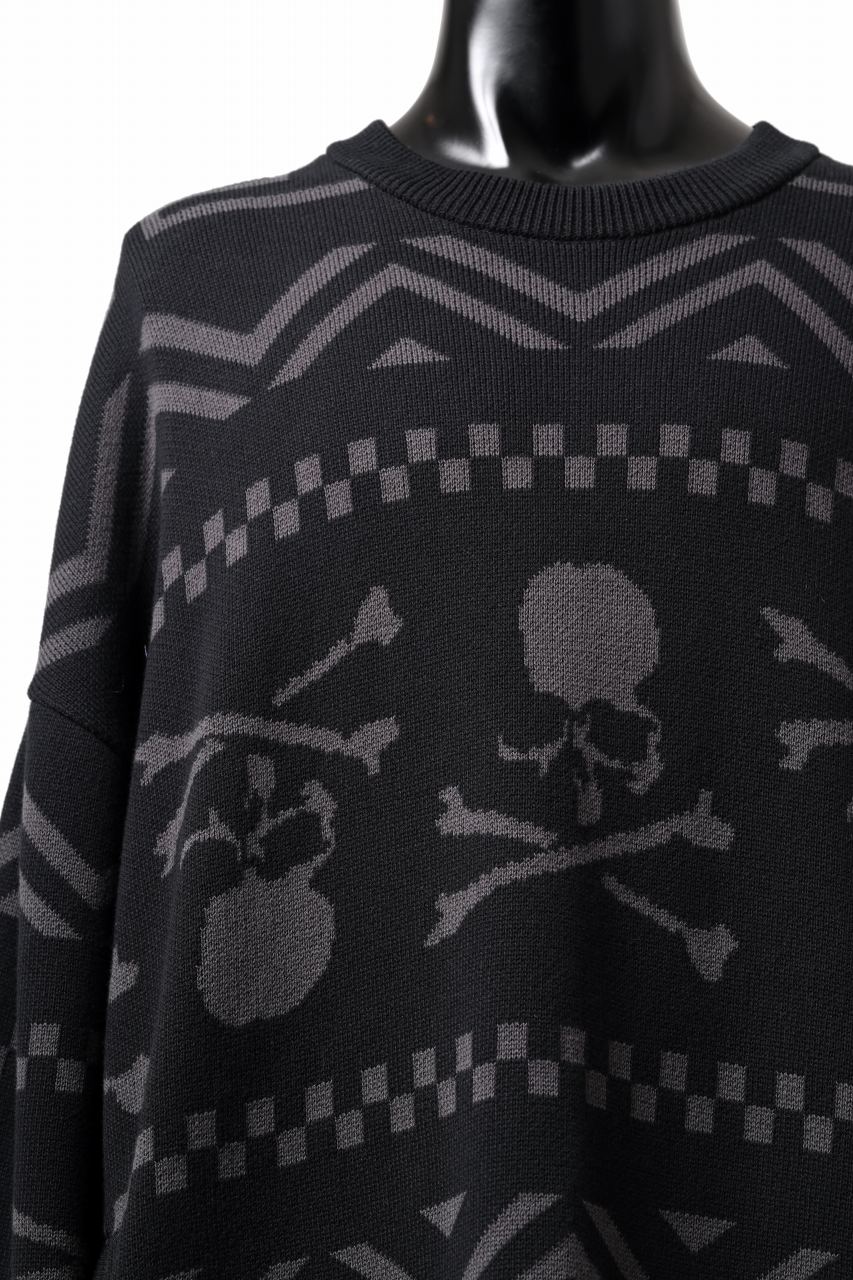mastermind WORLD JACQUARD KNIT SWEATER / BOXY FIT (BLACK BASE) - Image 10