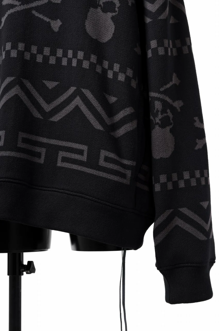 mastermind WORLD JACQUARD KNIT SWEATER / BOXY FIT (BLACK BASE) - Image 12