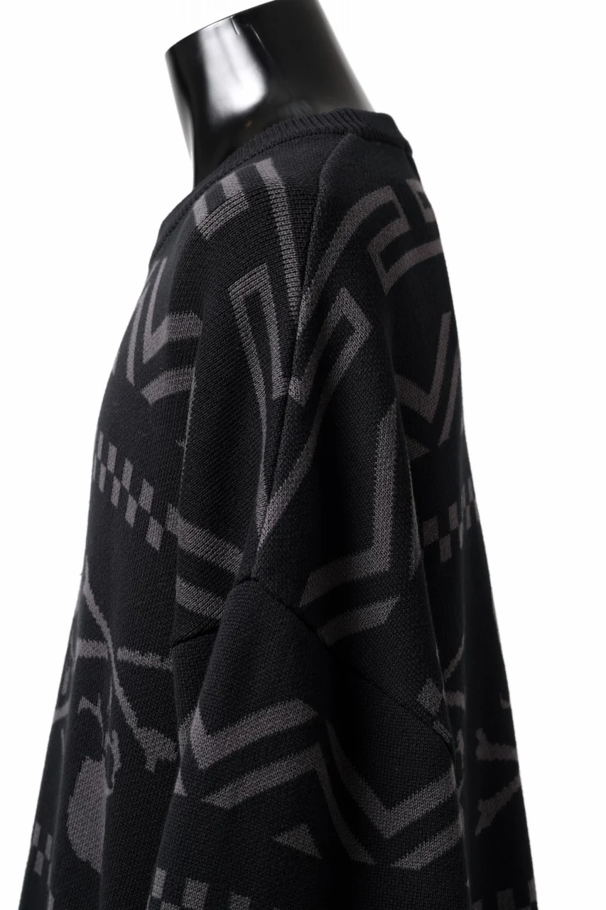 mastermind WORLD JACQUARD KNIT SWEATER / BOXY FIT (BLACK BASE) - Image 14