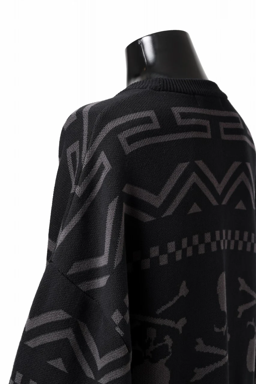 mastermind WORLD JACQUARD KNIT SWEATER / BOXY FIT (BLACK BASE) - Image 17