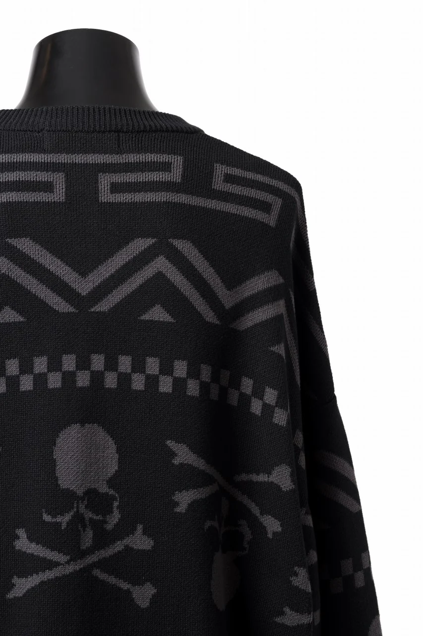 mastermind WORLD JACQUARD KNIT SWEATER / BOXY FIT (BLACK BASE) - Image 18