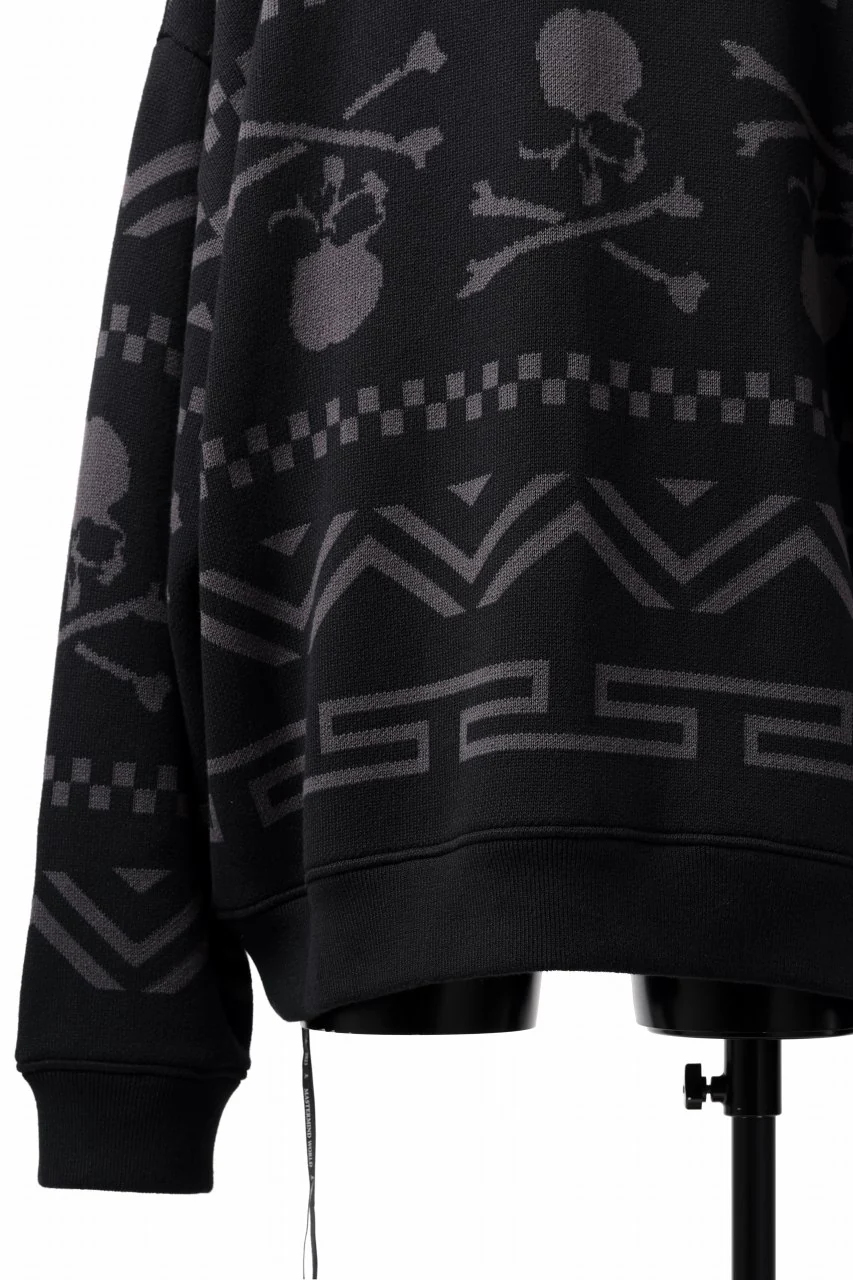 mastermind WORLD JACQUARD KNIT SWEATER / BOXY FIT (BLACK BASE) - Image 19