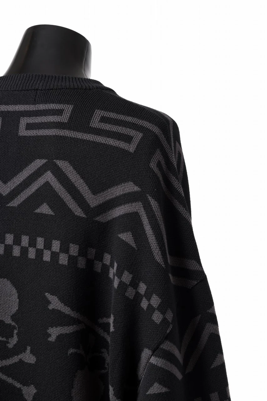 mastermind WORLD JACQUARD KNIT SWEATER / BOXY FIT (BLACK BASE) - Image 20