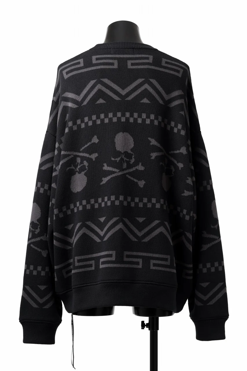 mastermind WORLD JACQUARD KNIT SWEATER / BOXY FIT (BLACK BASE) - Image 5