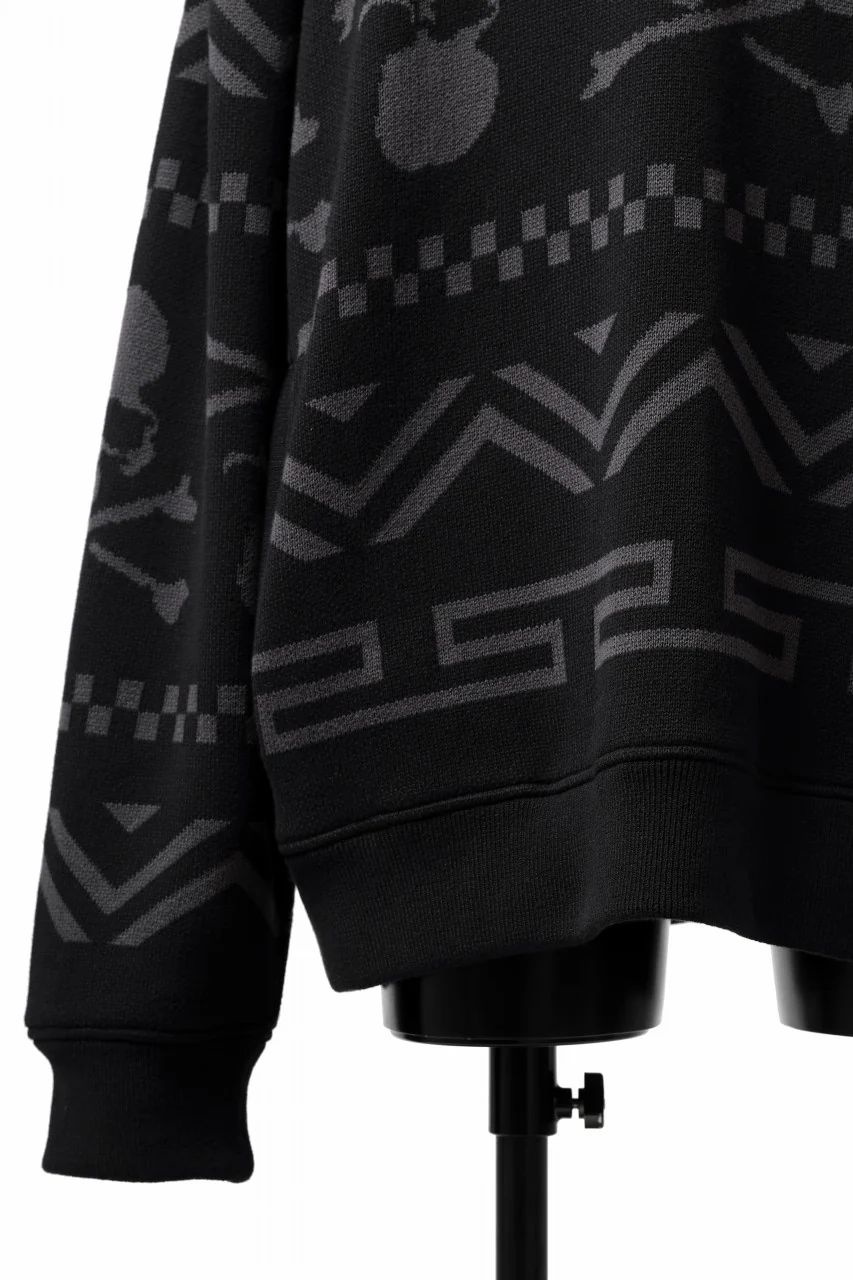 mastermind WORLD JACQUARD KNIT SWEATER / BOXY FIT (BLACK BASE) - Image 9