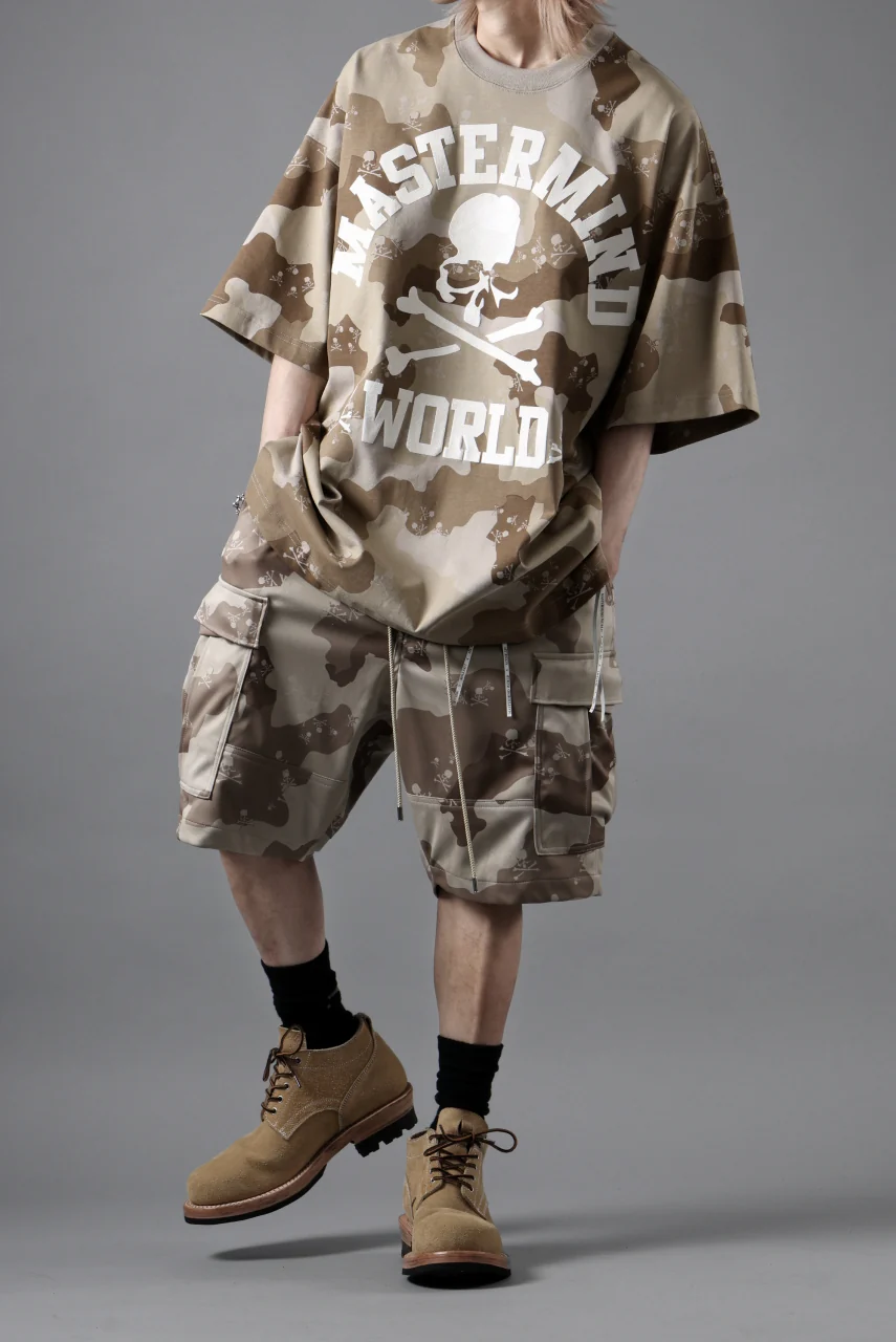 MASTERMIND WORLD JERSEY CAMO CARGO SHORTS (DESERT) - Image 26
