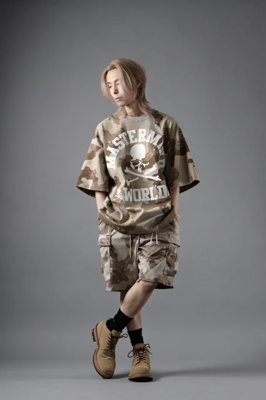 MASTERMIND WORLD JERSEY CAMO CARGO SHORTS (DESERT) - Image 29