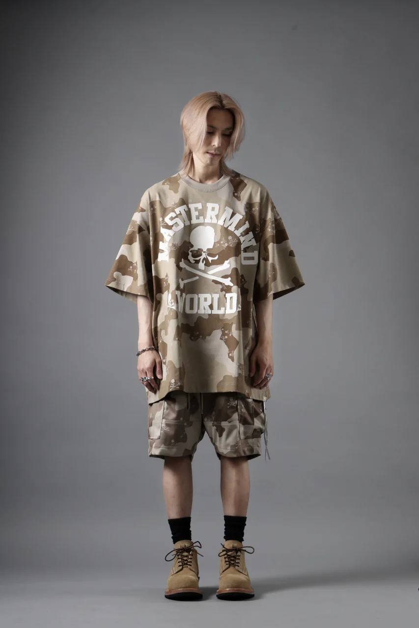 MASTERMIND WORLD JERSEY CAMO CARGO SHORTS (DESERT) - Image 30
