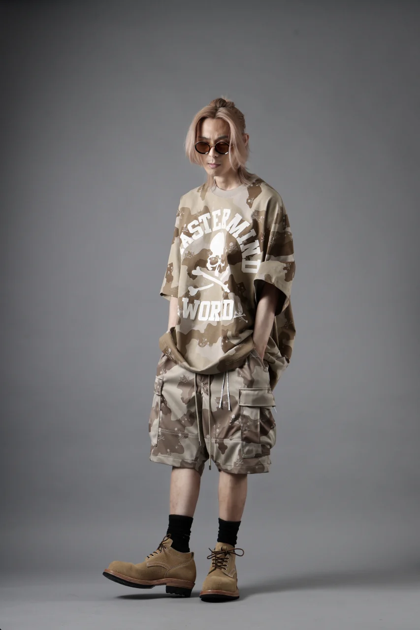 MASTERMIND WORLD JERSEY CAMO CARGO SHORTS (DESERT) - Image 36